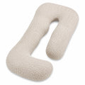 Almohada corporal en U 140 cm de poliéster beige - apoyo envolvente