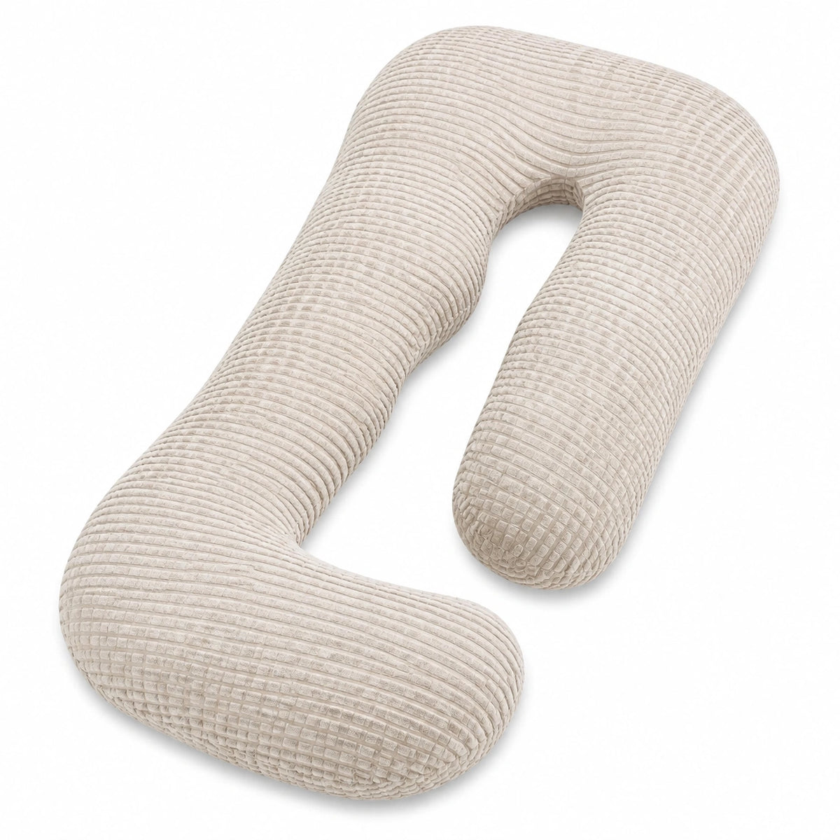 Almohada corporal en U 140 cm de poliéster beige - apoyo envolvente