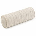 Cojín cilíndrico 20 x 50 cm de tejido beige para apoyo decorativo