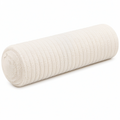 Cojín cilíndrico 15 x 50 cm de tejido bouclé crema para apoyo decorativo