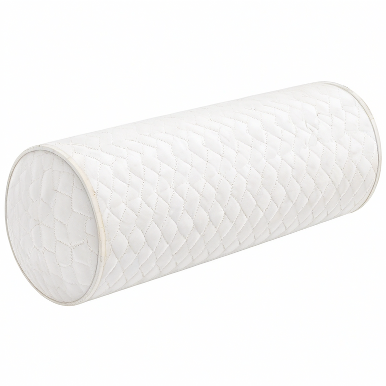 Cojín cilíndrico 20 x 50 cm de poliéster blanco acolchado para apoyo decorativo