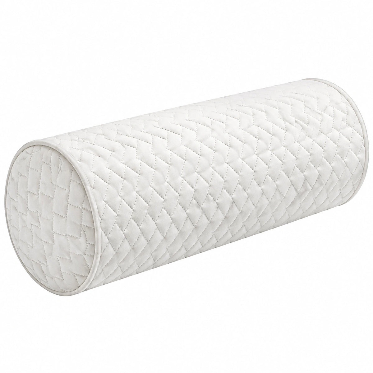 Cojín cilíndrico 20 x 50 cm de poliéster blanco acolchado para apoyo decorativo