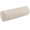 Cojín cilíndrico 20 x 50 cm de tela beige con relieve decorativo