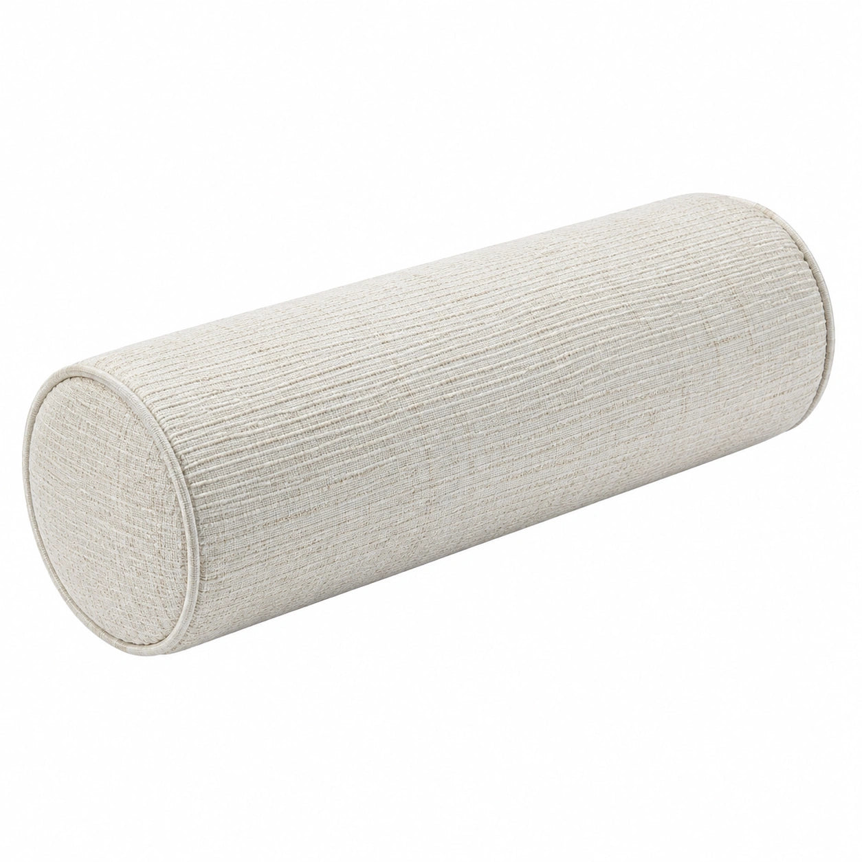 Cojín cilíndrico 20 x 60 cm de tela beige - decorativo
