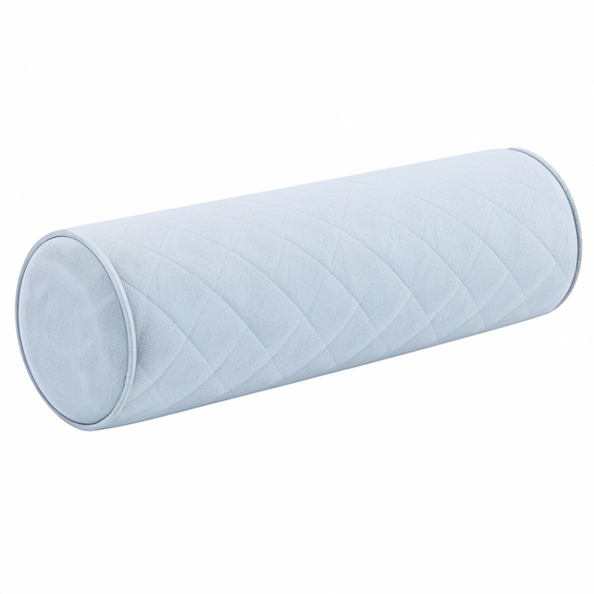 Cojín cilíndrico 20 x 50 cm de tela azul claro acolchado decorativo