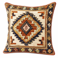 Cojín decorativo cuadrado 45 cm de tejido multicolor con diseño geométrico texturizado