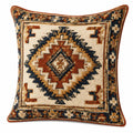 Cojín decorativo cuadrado 45 cm de tejido multicolor con diseño geométrico texturizado