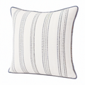 Cojín cuadrado 45 x 45 cm de tejido beige y azul con rayas decorativas