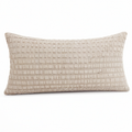 Cojín rectangular 50 x 35 cm beige de tejido texturizado para decoración