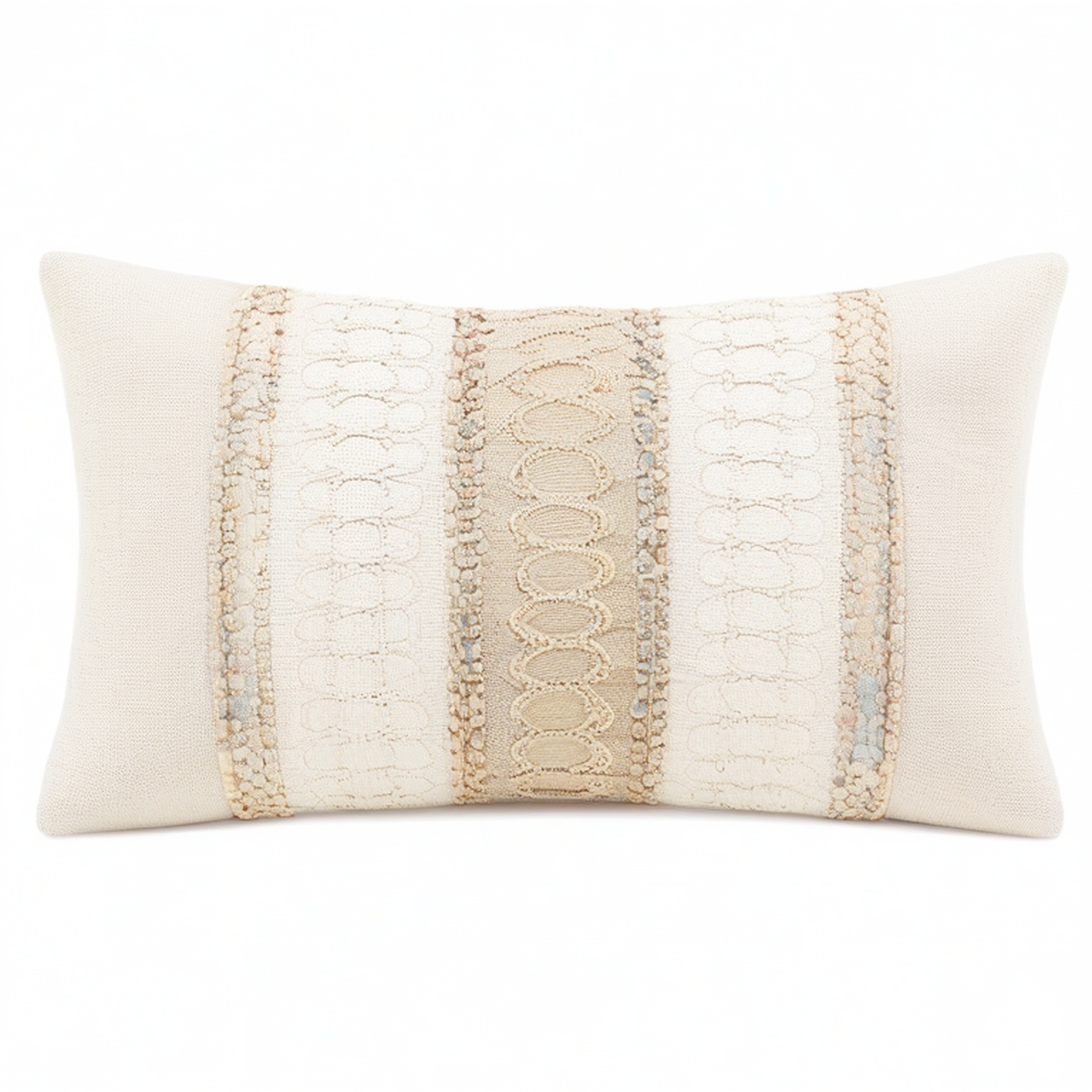Cojín rectangular 50 x 30 cm textil beige decorativo de estilo bohemio