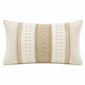 Cojín rectangular 50 x 30 cm textil beige decorativo de estilo bohemio