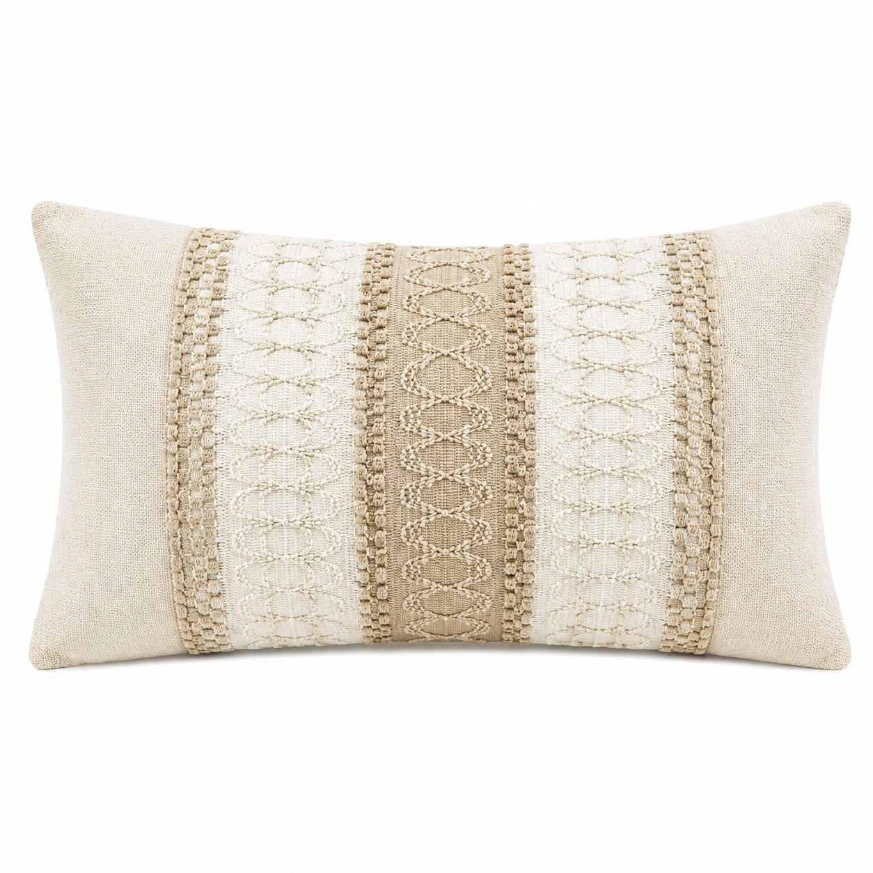 Cojín rectangular 50 x 30 cm textil beige decorativo de estilo bohemio