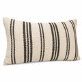 Cojín rectangular 50 x 30 cm de tejido beige y negro con rayas decorativas