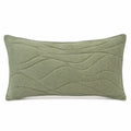 Cojín lumbar 50 x 30 cm verde salvia de tejido texturizado con relieve decorativo