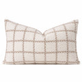 Cojín lumbar 50 x 30 cm de tejido beige con relieve decorativo