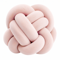 Cojín decorativo anudado de 30 cm en poliéster rosa palo de estilo moderno