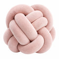 Cojín decorativo anudado de 30 cm en poliéster rosa palo de estilo moderno