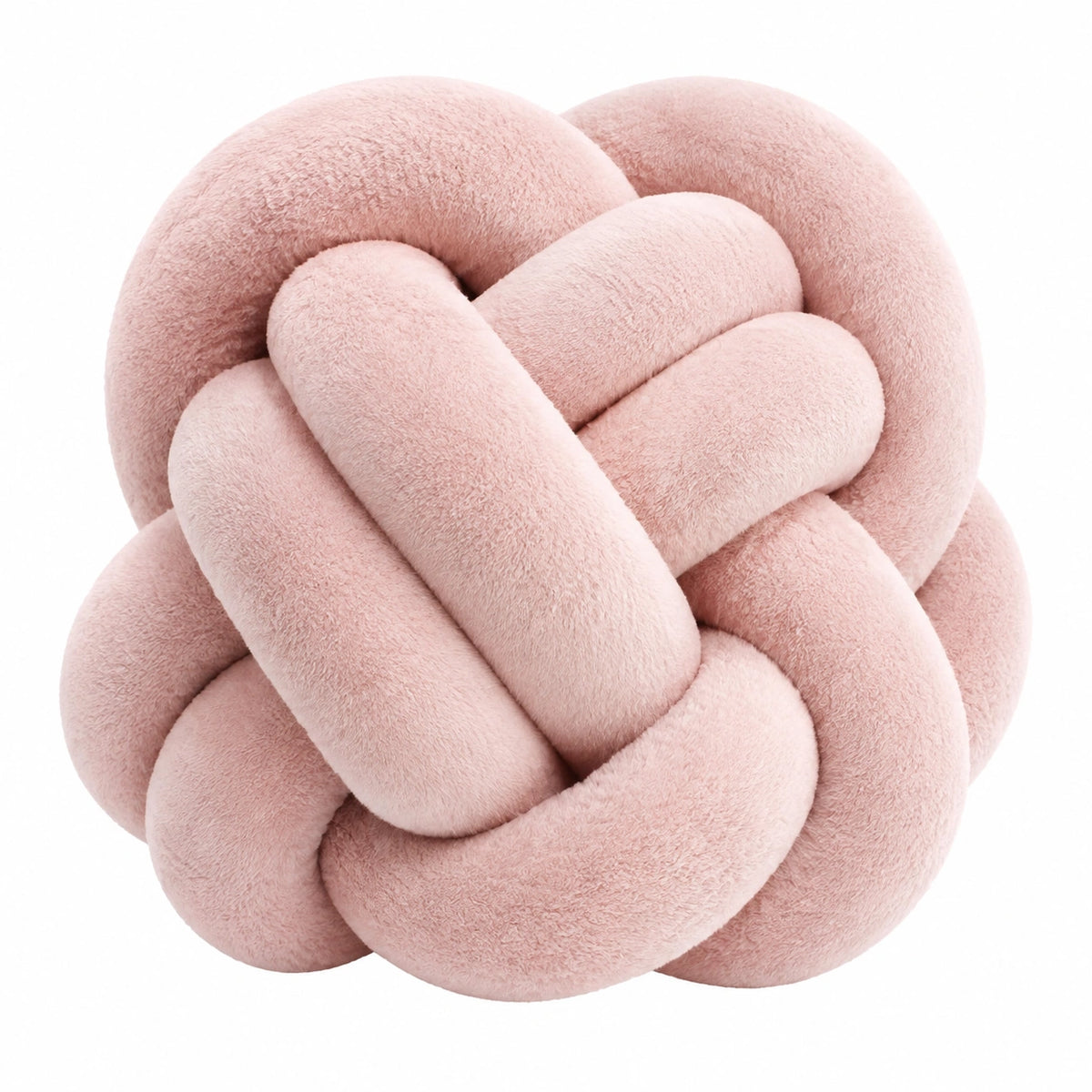 Cojín decorativo anudado de 30 cm en poliéster rosa palo de estilo moderno