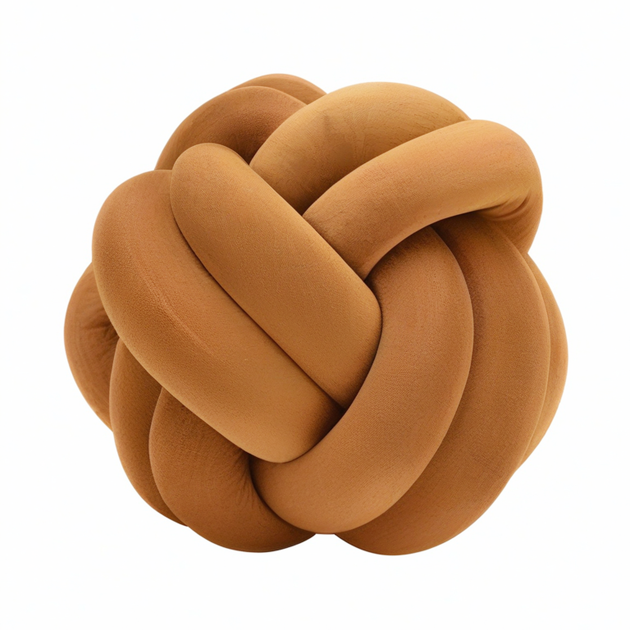Cojín decorativo de nudo 30 cm de poliéster marrón suave