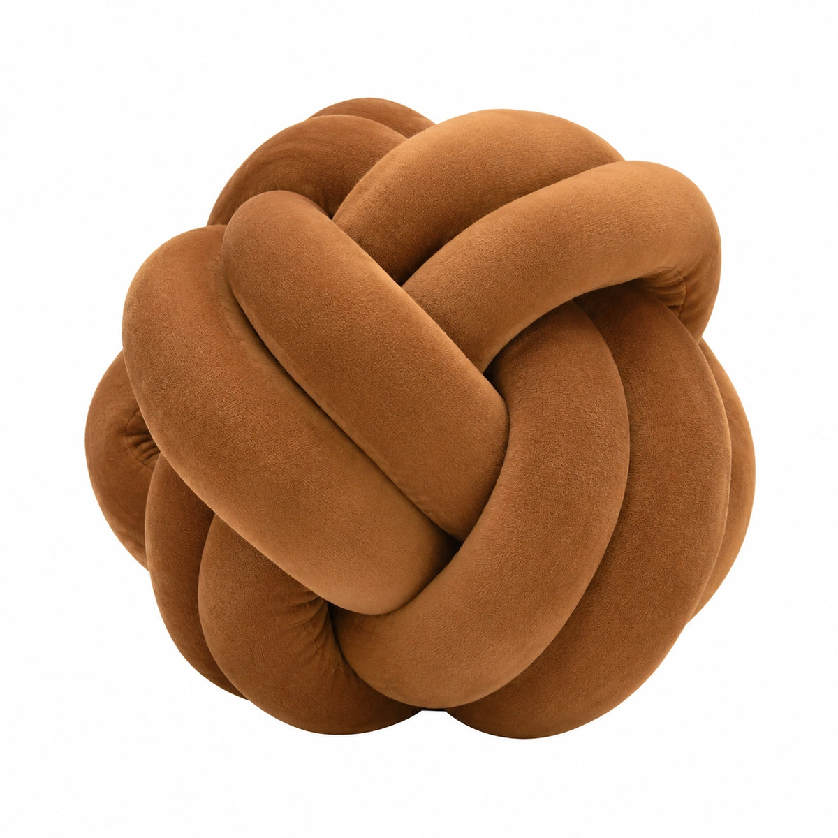 Cojín decorativo de nudo 30 cm de poliéster marrón suave