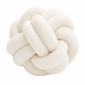Cojín decorativo de nudo 30 cm de poliéster crema para sofá estilo bouclé