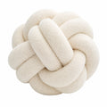 Cojín decorativo de nudo 30 cm de poliéster crema para sofá estilo bouclé