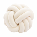 Cojín decorativo de nudo 35 cm en tejido sintético crema - suave y texturizado