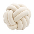 Cojín decorativo de nudo 35 cm en tejido sintético crema - suave y texturizado