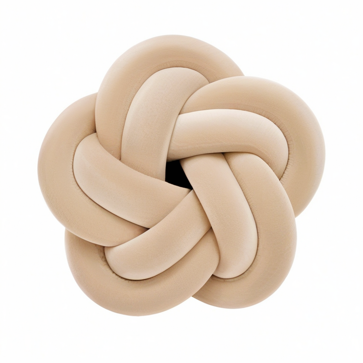 Cojín decorativo de nudo 35 cm de poliéster beige suave
