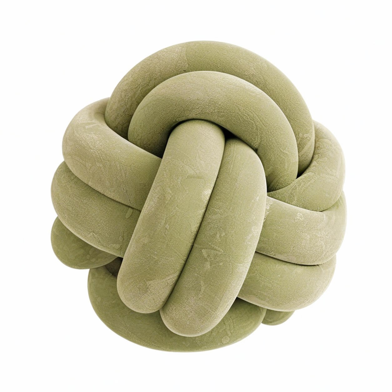 Cojín decorativo de nudo 30 cm en tejido aterciopelado verde oliva - estilo moderno