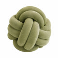 Cojín decorativo de nudo 30 cm en tejido aterciopelado verde oliva - estilo moderno