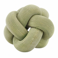 Cojín decorativo de nudo 35 cm de tela acanalada verde - suave para sofá y cama