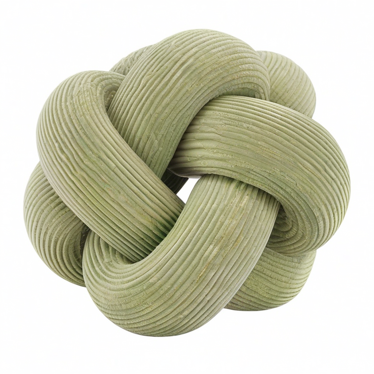 Cojín decorativo de nudo 35 cm de tela acanalada verde - suave para sofá y cama