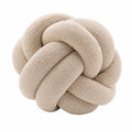 Cojín decorativo de nudo 30 cm en tejido bouclé beige para sofá estilo moderno
