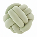 Cojín decorativo de nudo 30 cm en tejido suave verde salvia - diseño trenzado