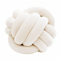 Cojín decorativo de nudo 35 cm de tejido texturizado color crema