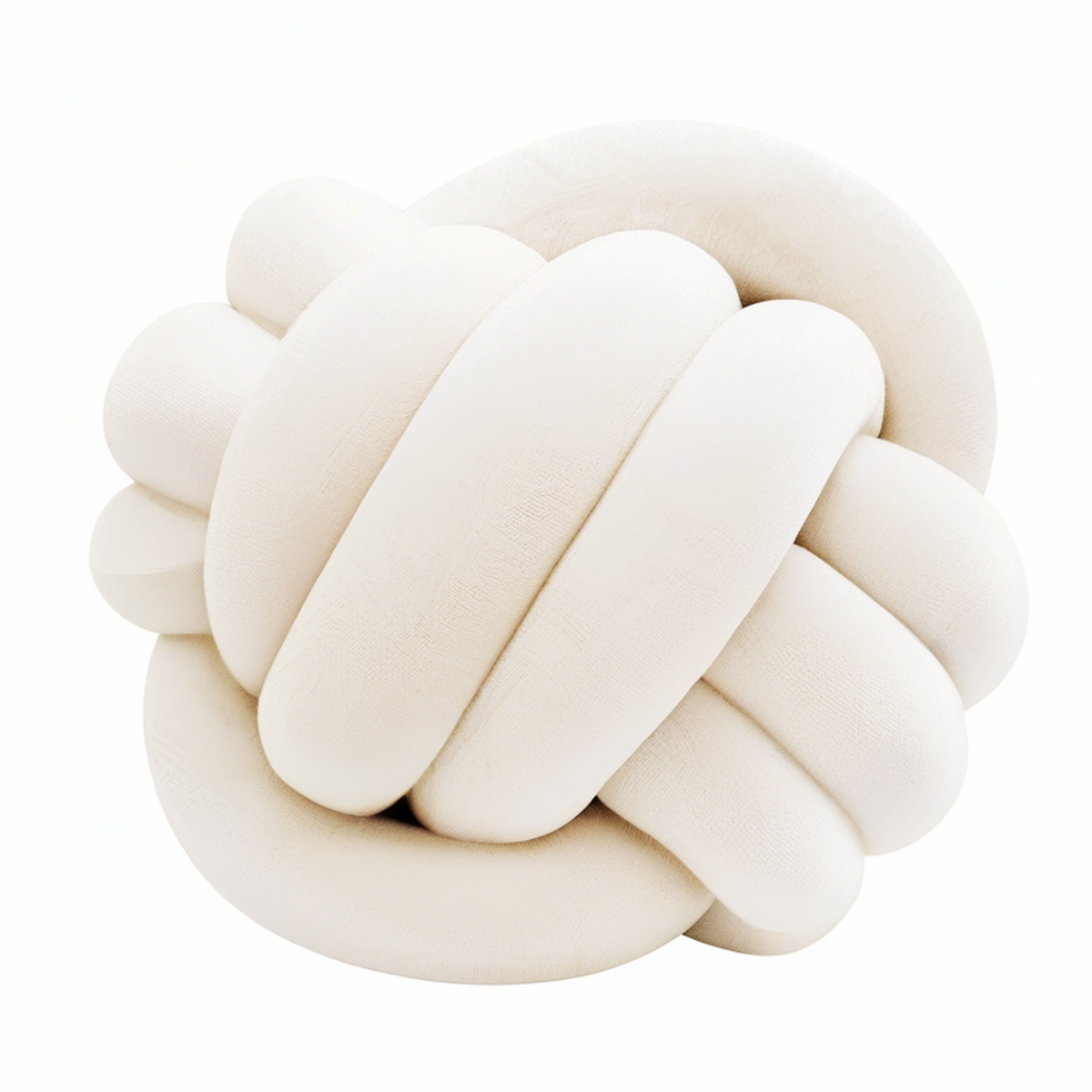 Cojín decorativo de nudo 35 cm de tejido texturizado color crema
