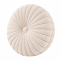 Cojín decorativo redondo 45 cm de terciopelo beige con pliegues
