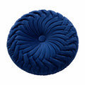 Cojín decorativo redondo 40 cm azul marino de tejido trenzado acolchado